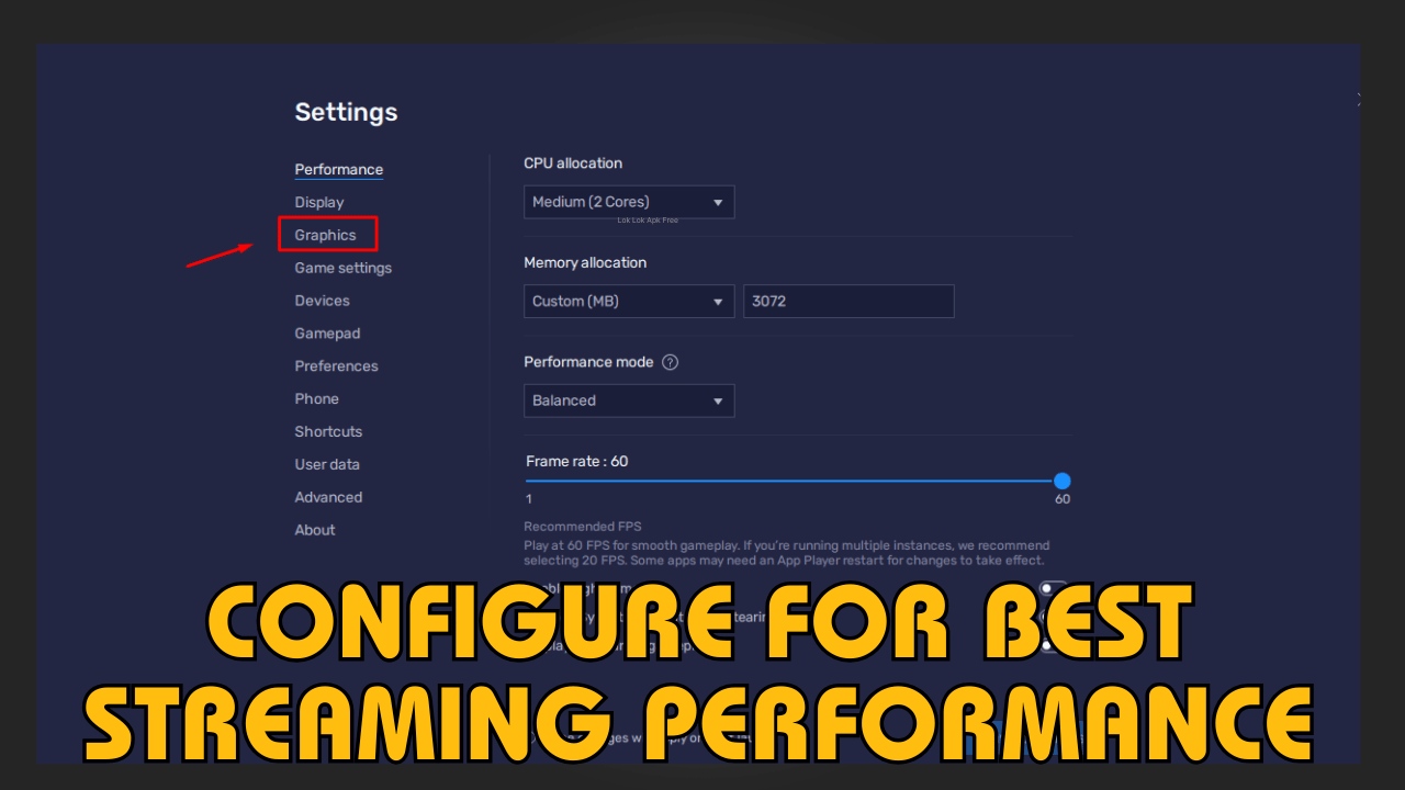Configure for Best Streaming Performance