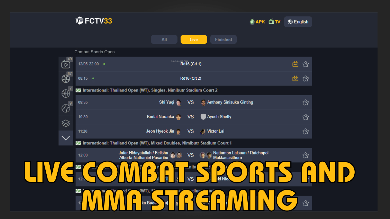 Live Combat Sports and MMA Streaming on fctv33